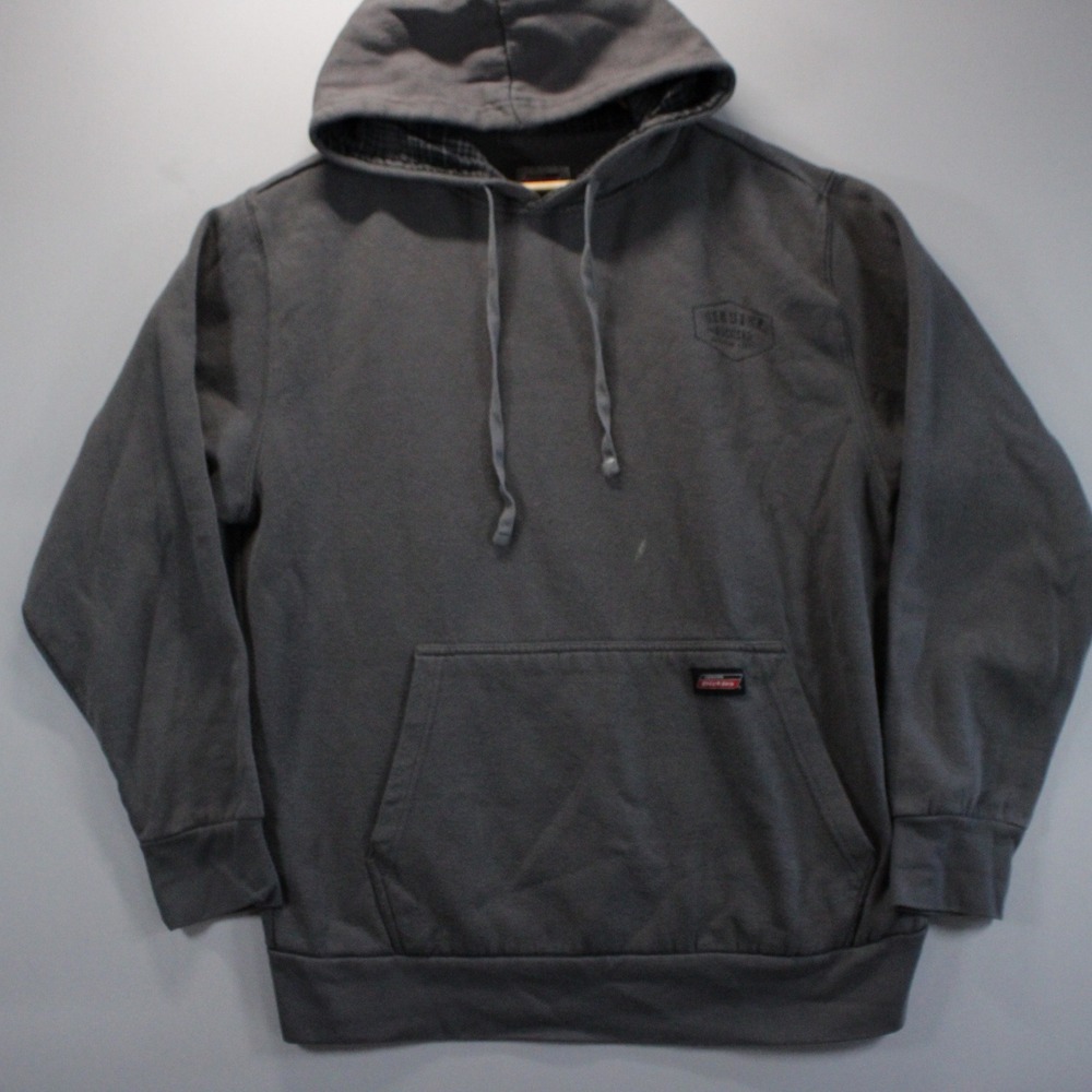 Dickies Genuine Mens Outdoor Winter Workwear Hoodie Gray Pullover Fleece Size M